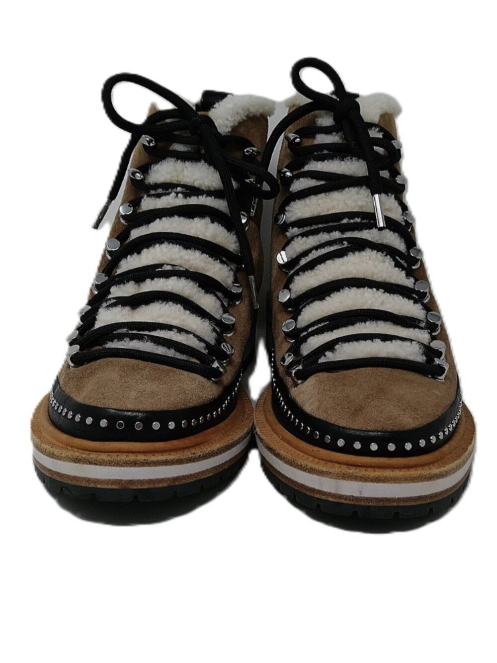 Rag & Bone Brown Suede Shearling Lace-Up Hiking Boots